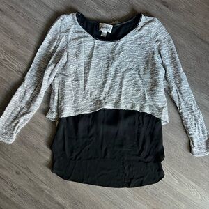 Joseph Ribkoff Black and Gray Layered Blouse